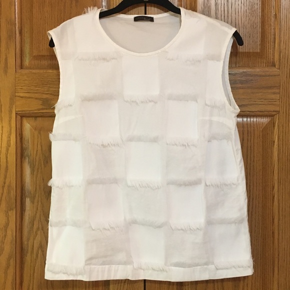 Peserico white sleeveless top - Picture 1 of 5